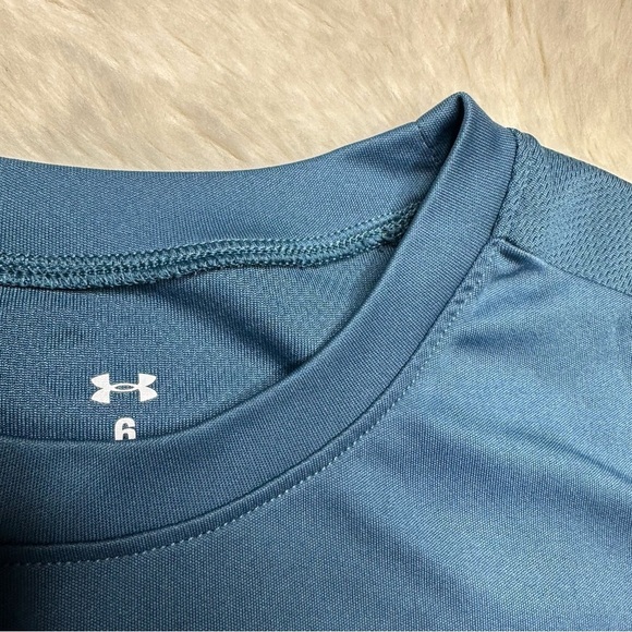 Under Armour T-Shirt Blue/Black/Green Size 6 - Picture 6 of 16